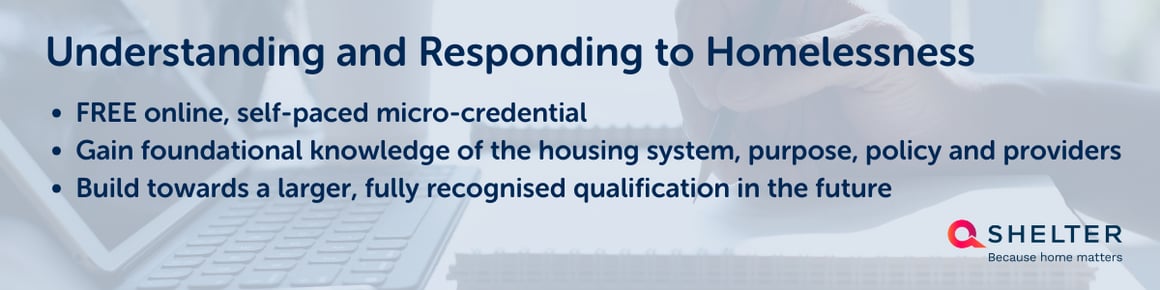 Microcred banner homelessness